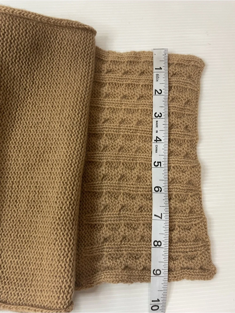 Portolano Wool Cashmere Scarf 65” Long Tan
